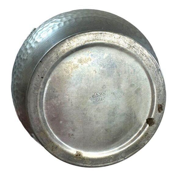 Vintage MCM Modern Nasco Italy Hammered Aluminum Ice Bucket With Lid & Handle - Picture 6 of 7